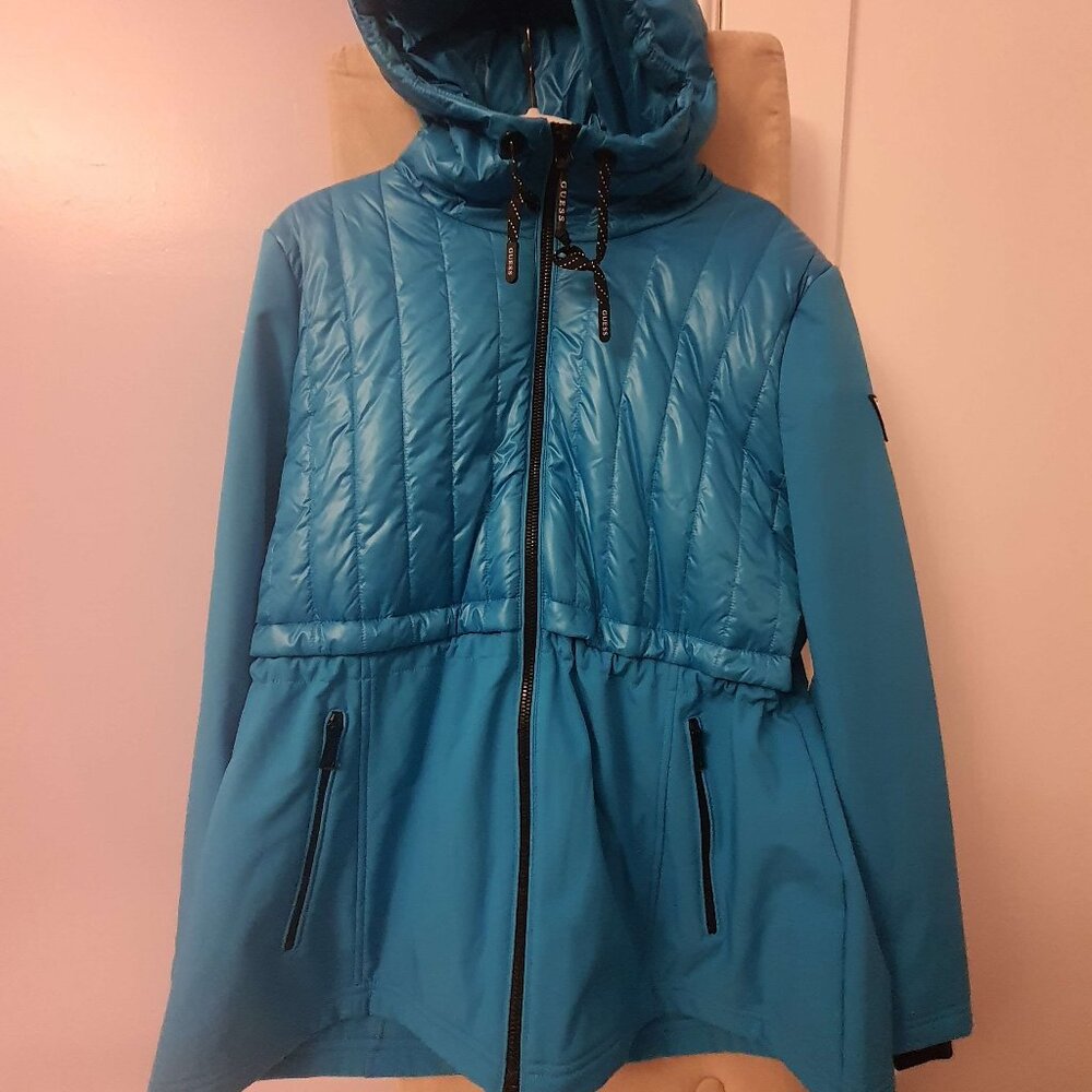 Women's Electric SKY Blue Anorak Cold Weather Jacket Size XL EXCELLENT CONDITION